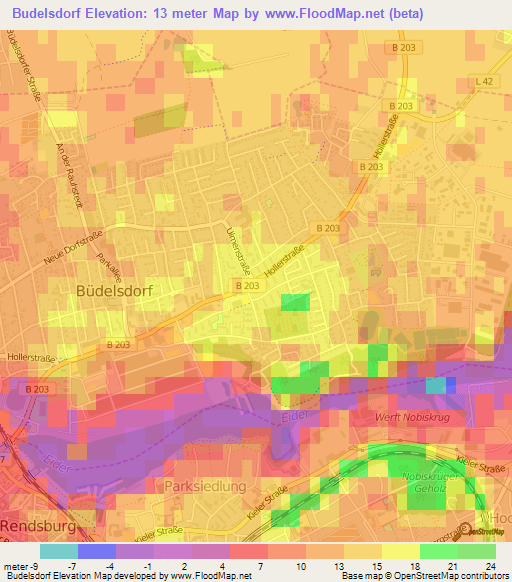 Budelsdorf,Germany Elevation Map