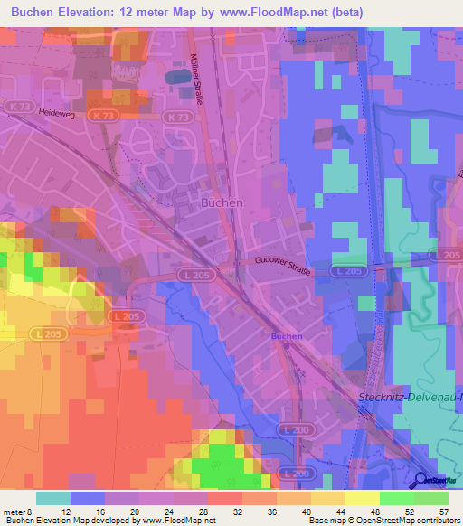 Buchen,Germany Elevation Map