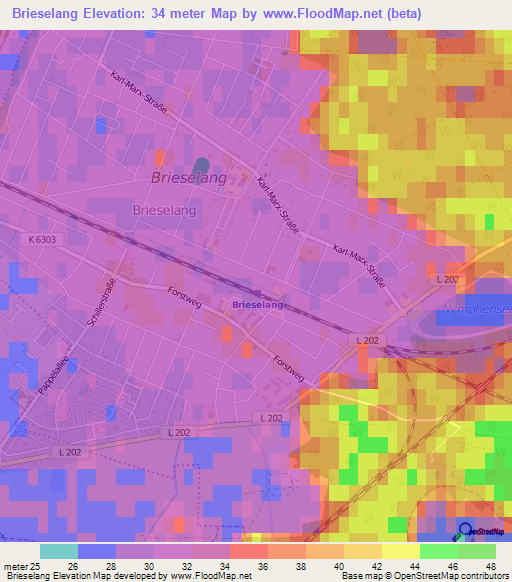 Brieselang,Germany Elevation Map