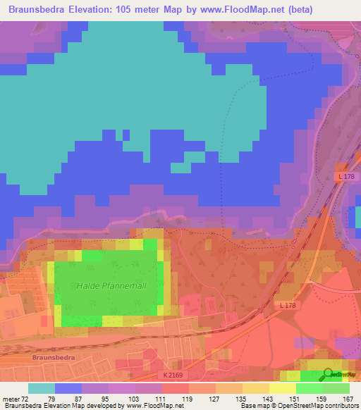 Braunsbedra,Germany Elevation Map