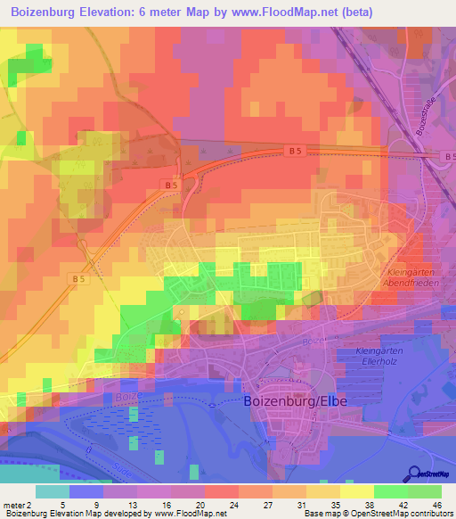 Boizenburg,Germany Elevation Map