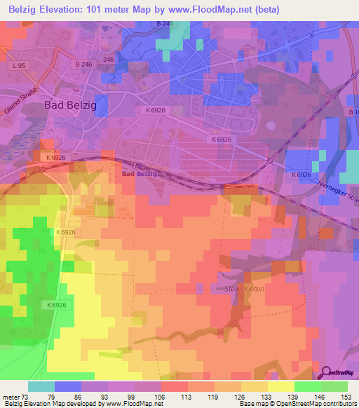 Belzig,Germany Elevation Map