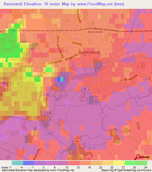 Barmstedt,Germany Elevation Map