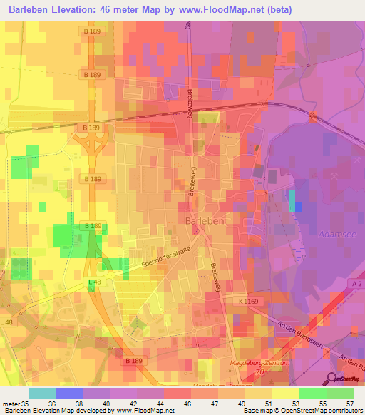 Barleben,Germany Elevation Map