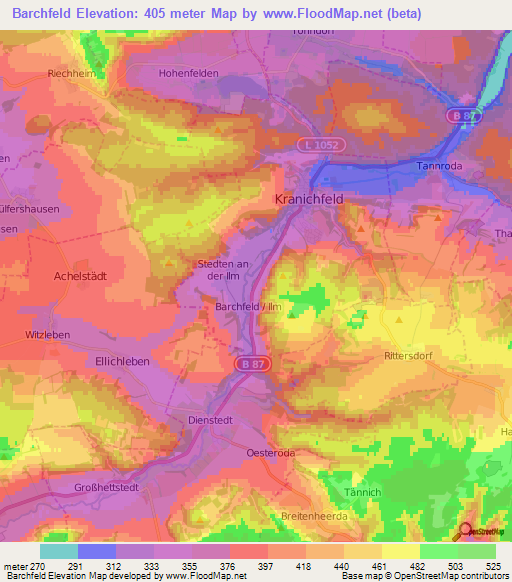 Barchfeld,Germany Elevation Map