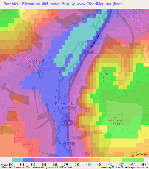 Barchfeld,Germany Elevation Map