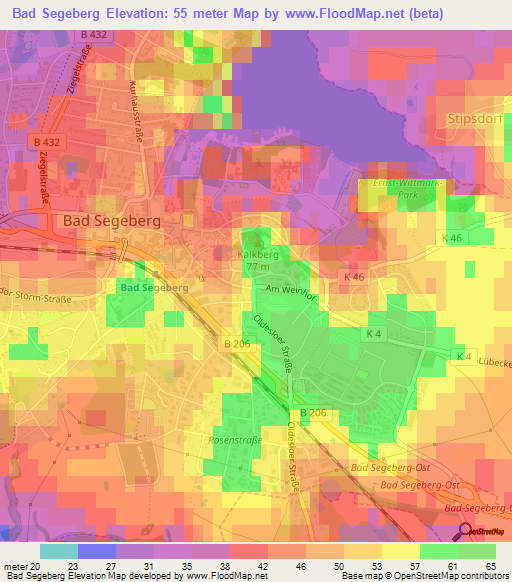 Bad Segeberg,Germany Elevation Map