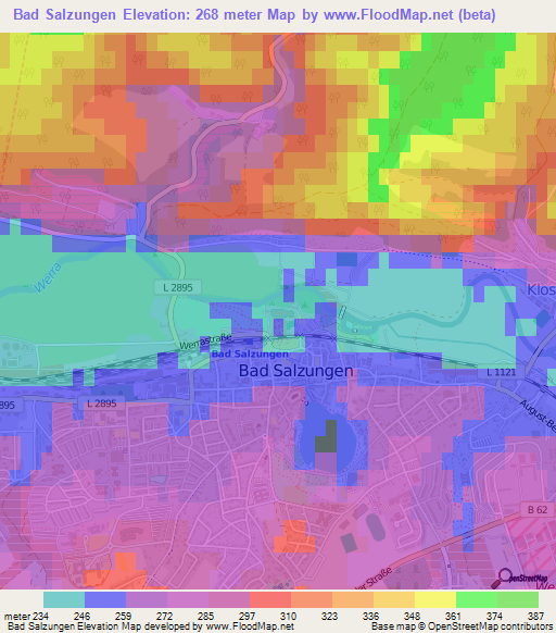 Bad Salzungen,Germany Elevation Map