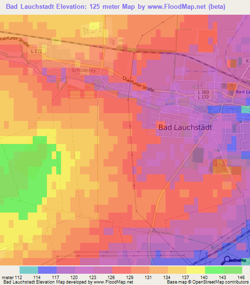 Bad Lauchstadt,Germany Elevation Map