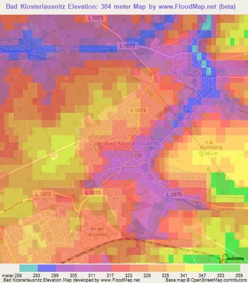 Bad Klosterlausnitz,Germany Elevation Map