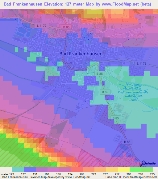 Bad Frankenhausen,Germany Elevation Map