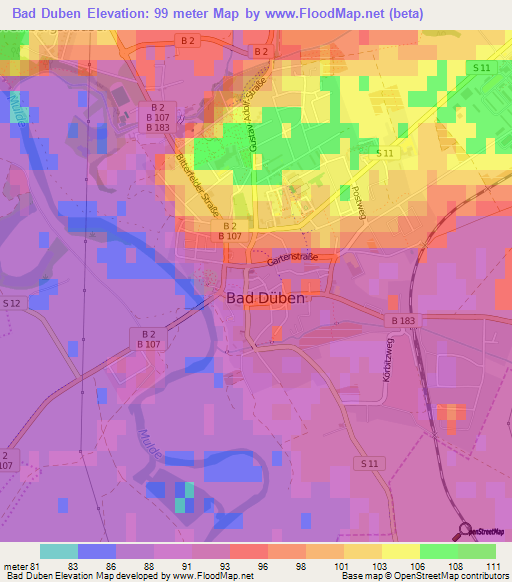 Bad Duben,Germany Elevation Map