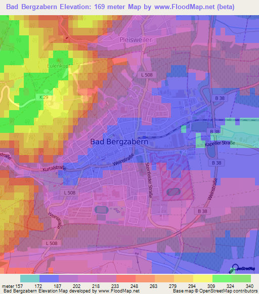 Bad Bergzabern,Germany Elevation Map