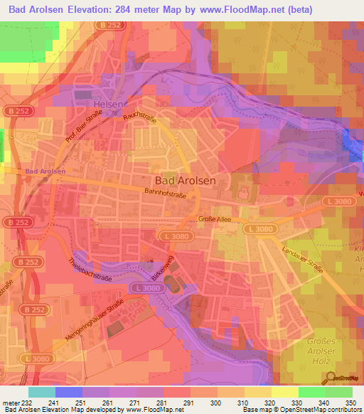 Bad Arolsen,Germany Elevation Map