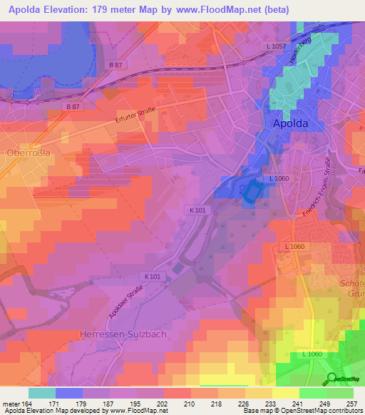 Apolda,Germany Elevation Map