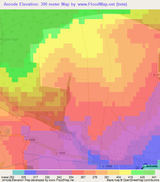 Anrode,Germany Elevation Map