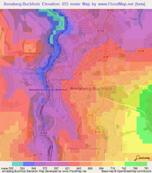 Annaberg-Buchholz,Germany Elevation Map