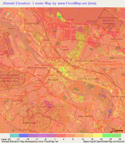 Altstadt,Germany Elevation Map