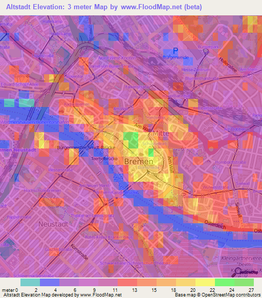 Altstadt,Germany Elevation Map