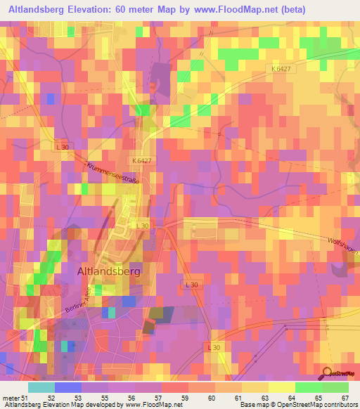 Altlandsberg,Germany Elevation Map