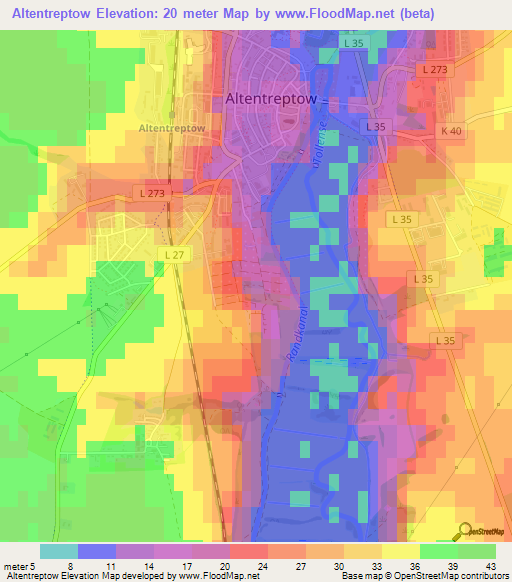 Altentreptow,Germany Elevation Map