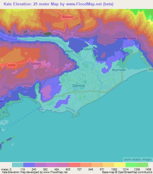 Kale,Turkey Elevation Map