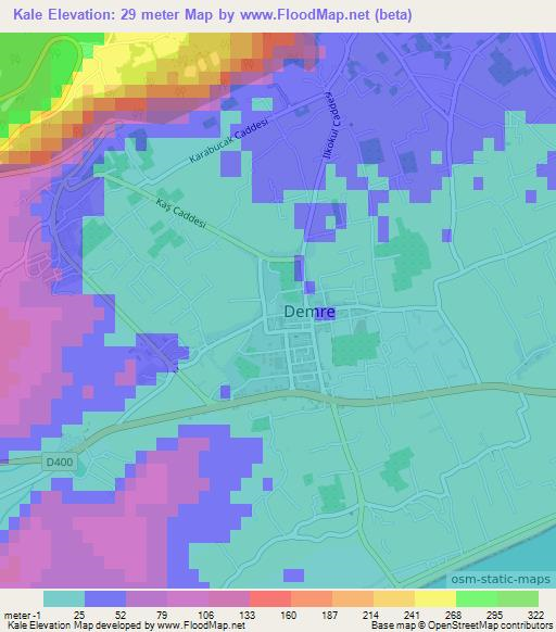 Kale,Turkey Elevation Map