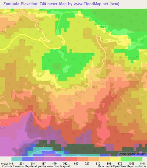 Zumbula,Turkey Elevation Map