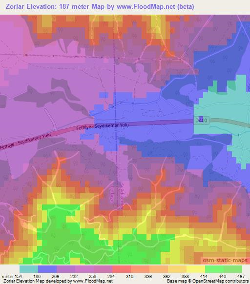 Zorlar,Turkey Elevation Map