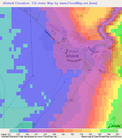 Allstedt,Germany Elevation Map