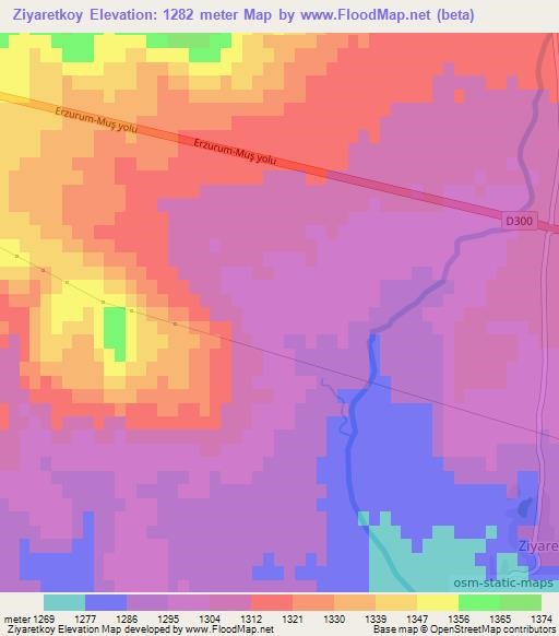 Ziyaretkoy,Turkey Elevation Map