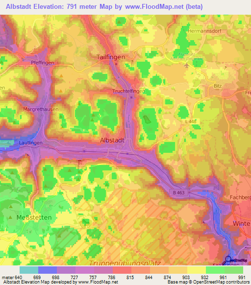 Albstadt,Germany Elevation Map