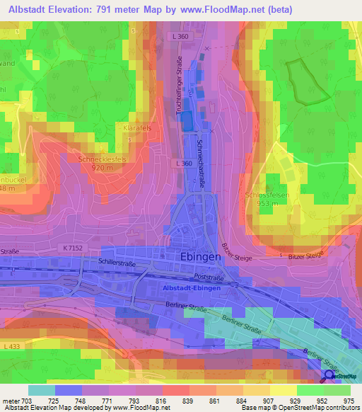 Albstadt,Germany Elevation Map