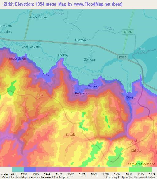 Zirkit,Turkey Elevation Map