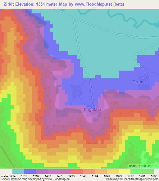 Zirkit,Turkey Elevation Map