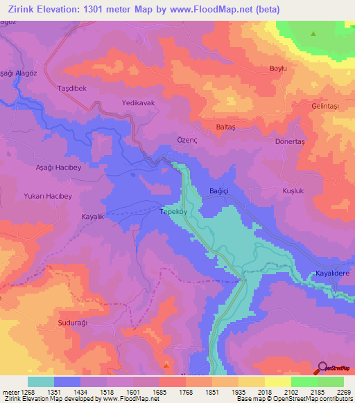 Zirink,Turkey Elevation Map