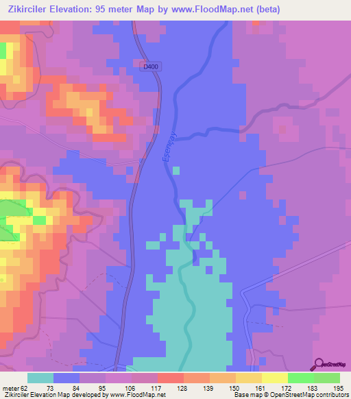 Zikirciler,Turkey Elevation Map