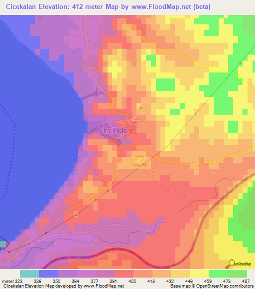 Cicekalan,Turkey Elevation Map