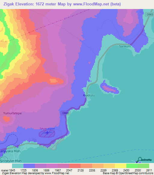 Zigak,Turkey Elevation Map