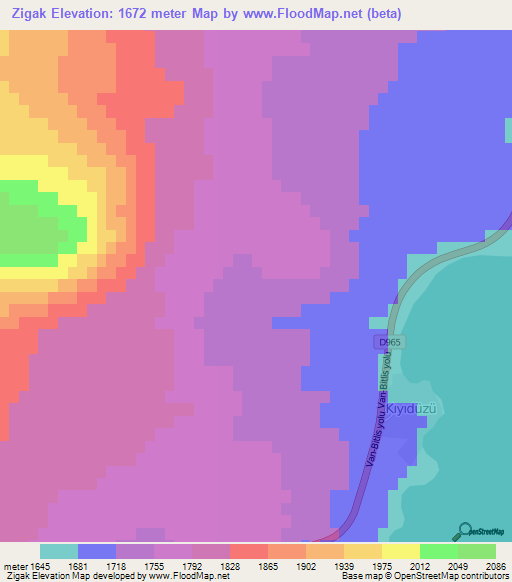 Zigak,Turkey Elevation Map