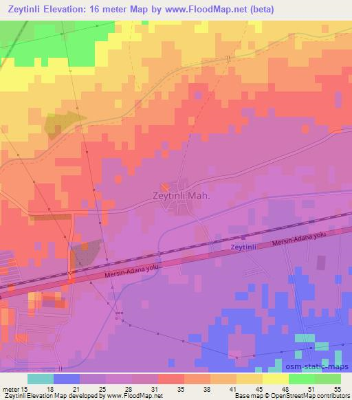 Zeytinli,Turkey Elevation Map