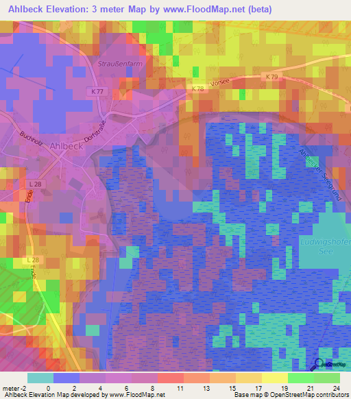 Ahlbeck,Germany Elevation Map