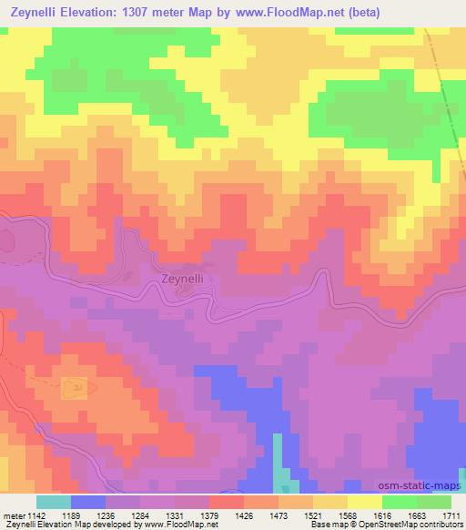 Zeynelli,Turkey Elevation Map