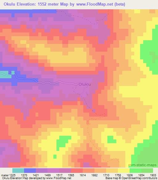 Okulu,Turkey Elevation Map