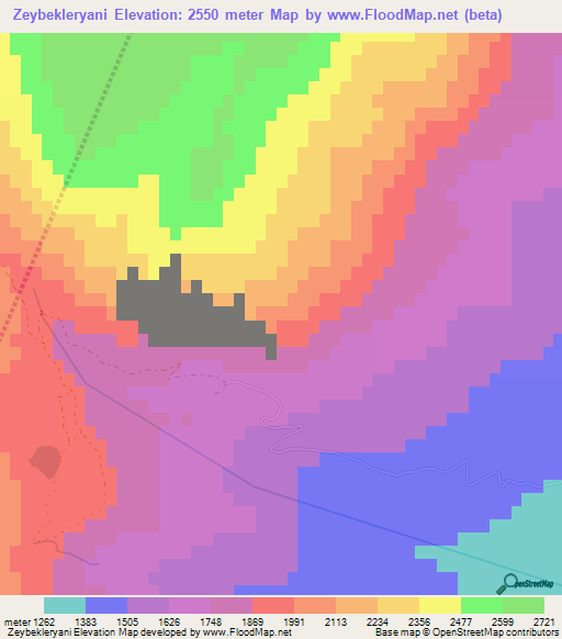 Zeybekleryani,Turkey Elevation Map