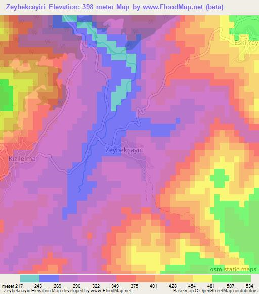 Zeybekcayiri,Turkey Elevation Map