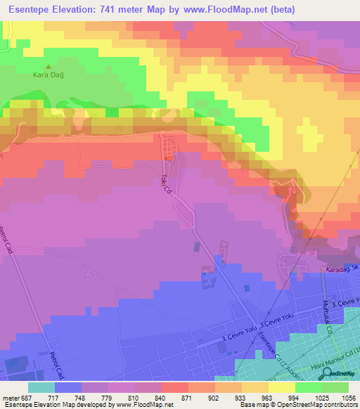 Esentepe,Turkey Elevation Map