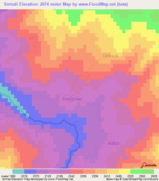 Sirmali,Turkey Elevation Map