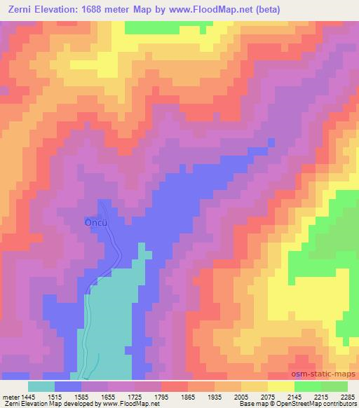 Zerni,Turkey Elevation Map