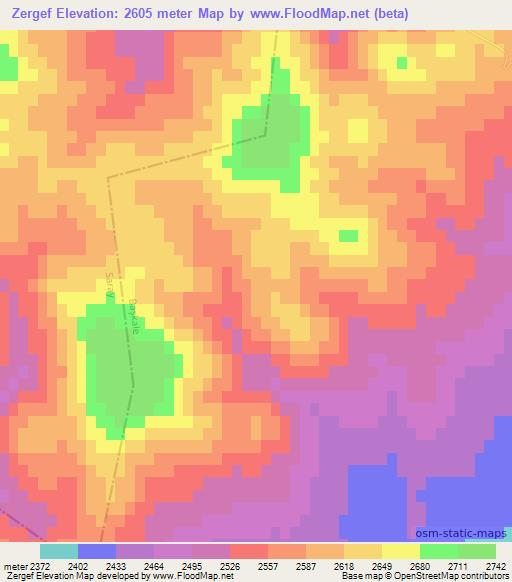 Zergef,Turkey Elevation Map